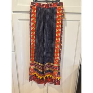 Boho hippie Ivy Jane women made USA rayon pants small NWT multi color